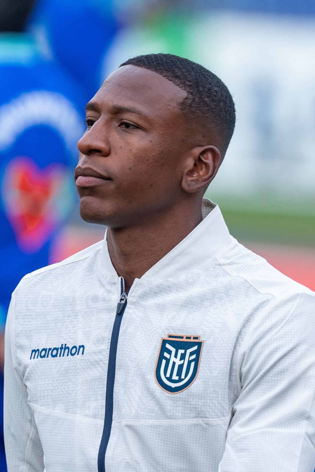 Pervis Estupiñán in an Ecuador national team jacket before Ecuador vs Côte d'Ivoire at the 2026 World Cup